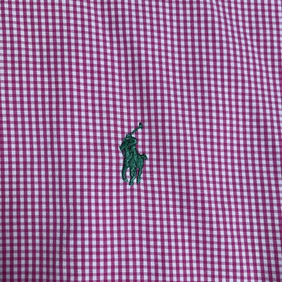 VTG NWOT‎ 90s Ralph Lauren Mens Shirt L Blake 100% Two-Ply Cotton Gingham Check - Picture 6 of 14